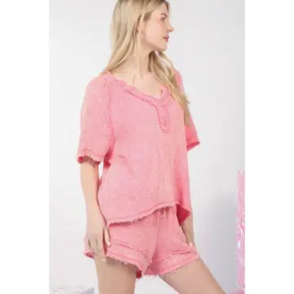 NWT  Plus Size matching top and short set CottonWashed Cotton Crinkle Gauze - Picture 11 of 11